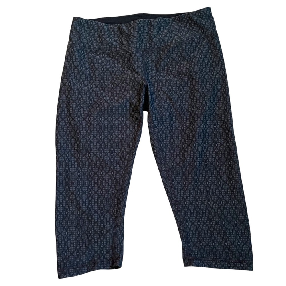 Prana Cropped Leggings Medium Pull On Compression Geo Print Athleisure Yoga